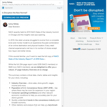 LinkedIn InMail Version 1