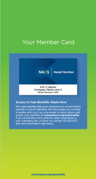 New Member Brochure - Rear Inside Flap - Membership Card